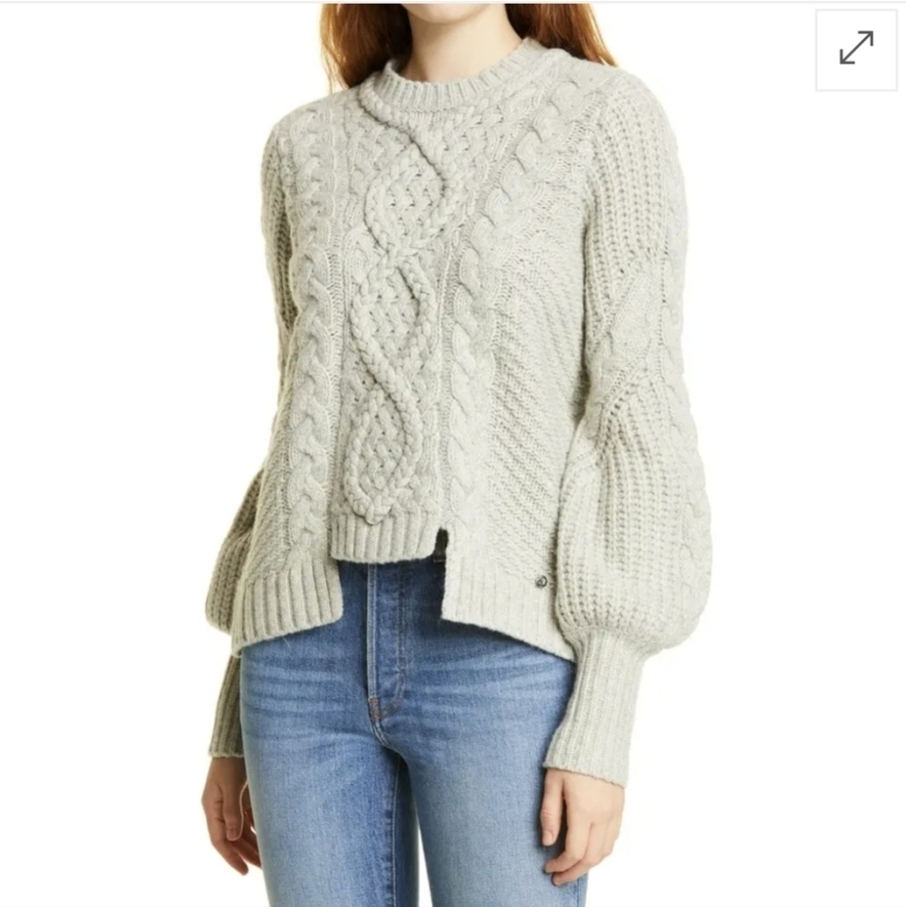 Ted Baker Light Gray balloon sleeve wool blend sweater Ted Size 1 / Small